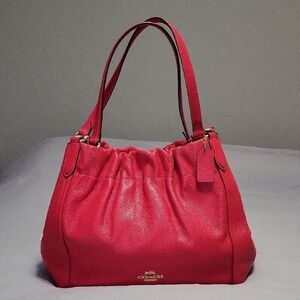 Coach Vibrant Red Leather Shoulder Bag